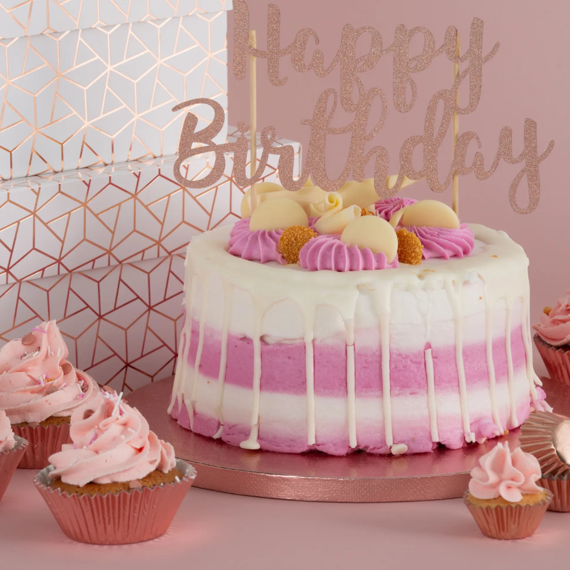 14" (35cm) 12mm Rose Gold Cake Drum