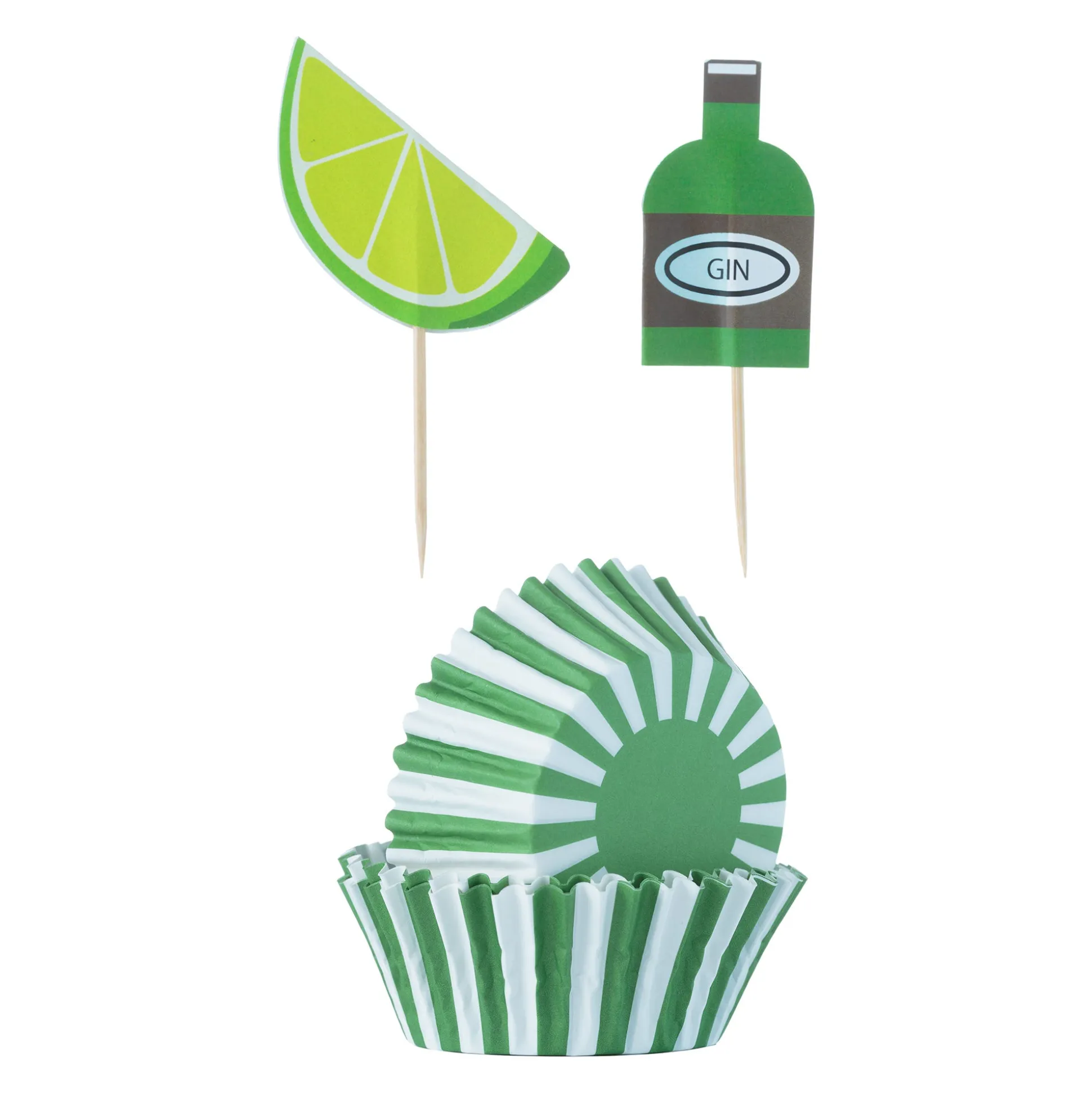 48 Gin & Tonic Cupcake Case & Toppers