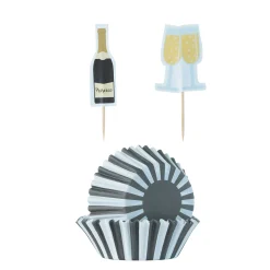 48 Prosecco Cupcake Case & Toppers