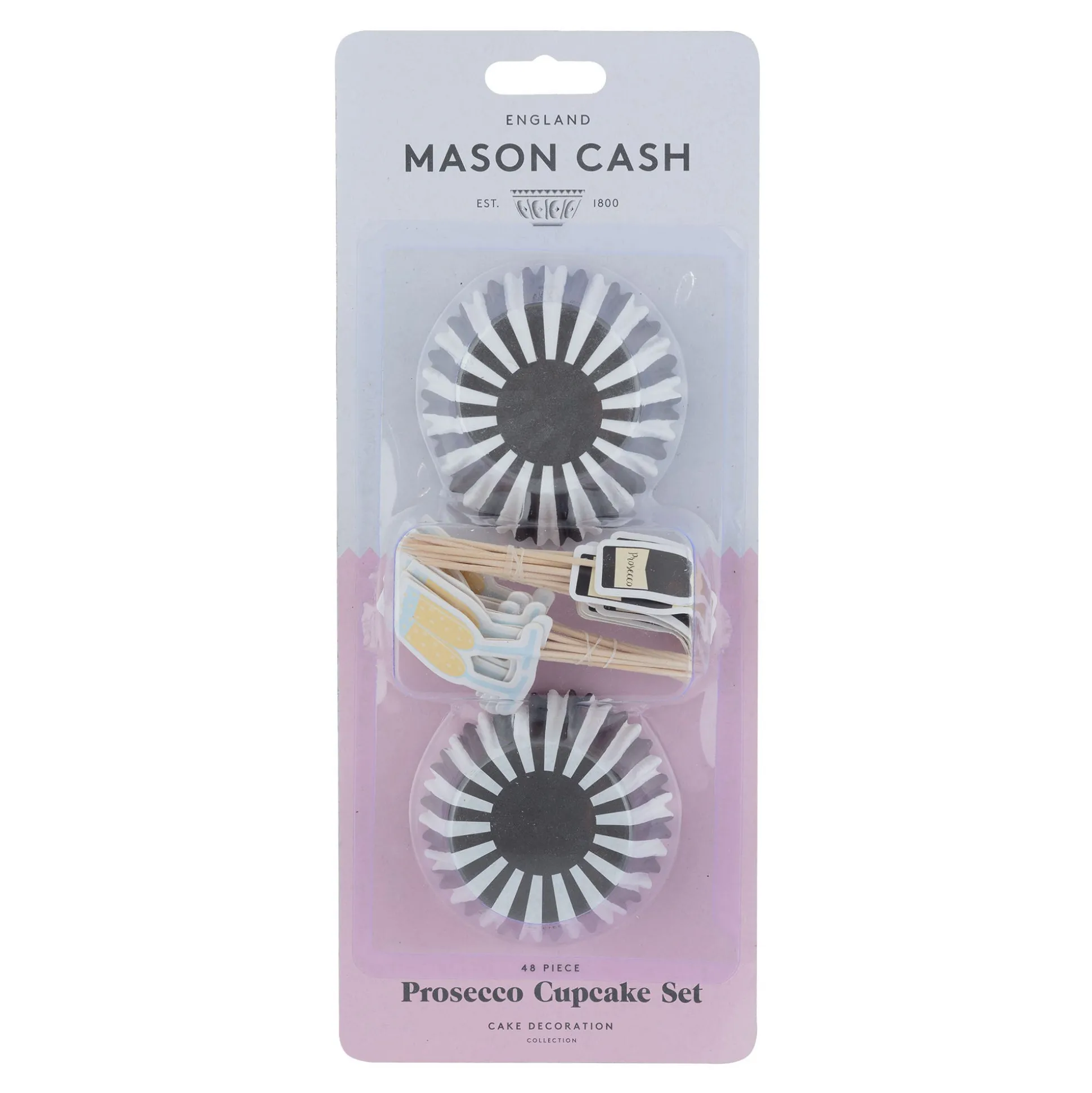 48 Prosecco Cupcake Case & Toppers