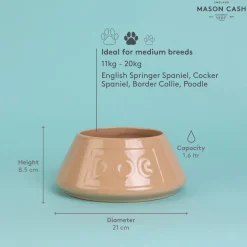 Cane Non Tip Lettered Dog Bowl 21cm