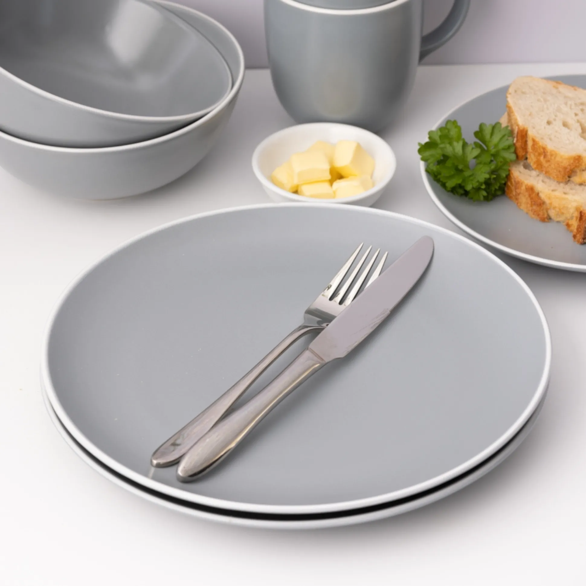 Classic Collection Grey 12 Piece Dinner Set