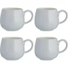 Embossed Chevron Set Of 4 Grey Mugs 350ml