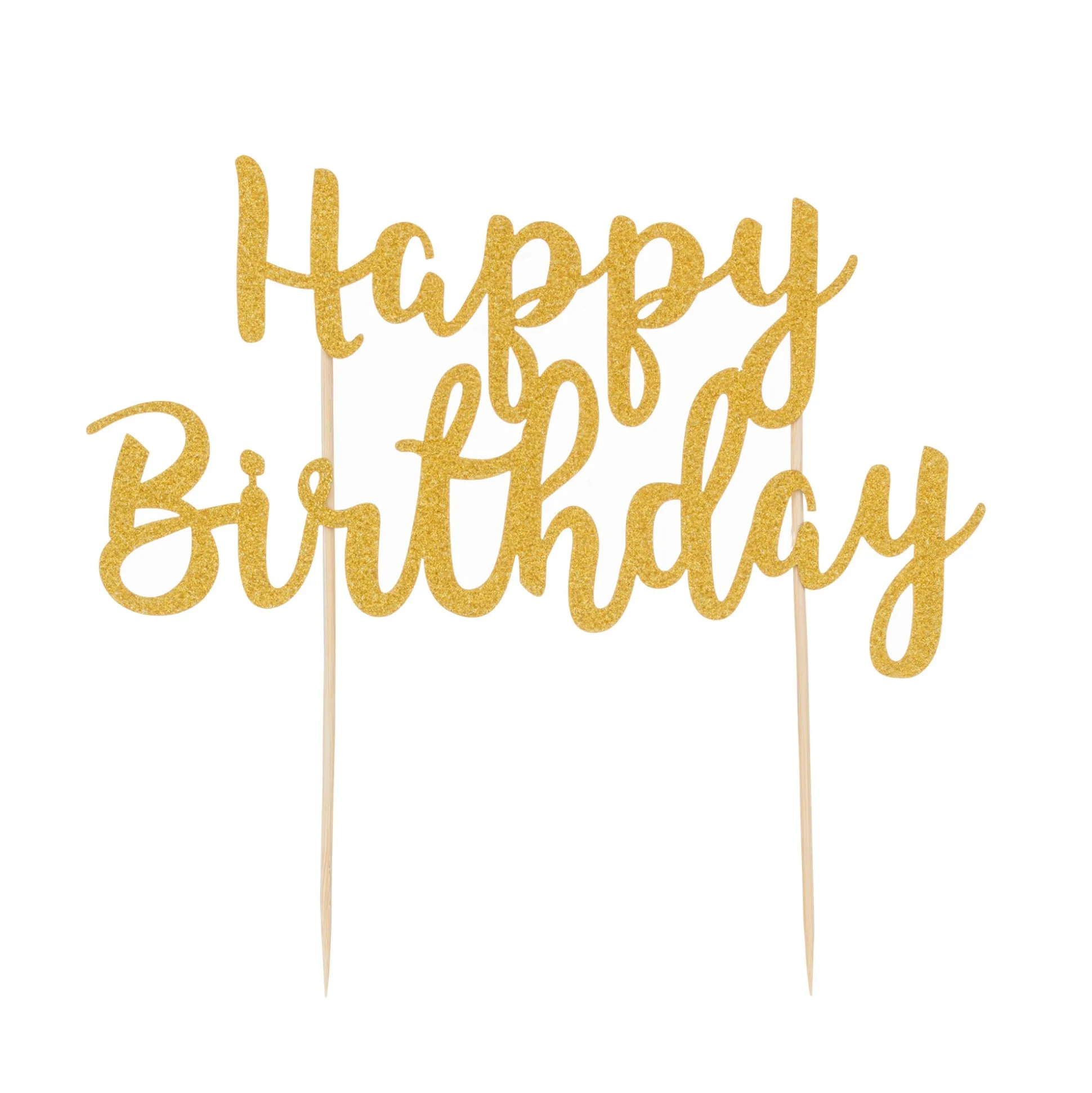 Happy Birthday Gold Cake Topper
