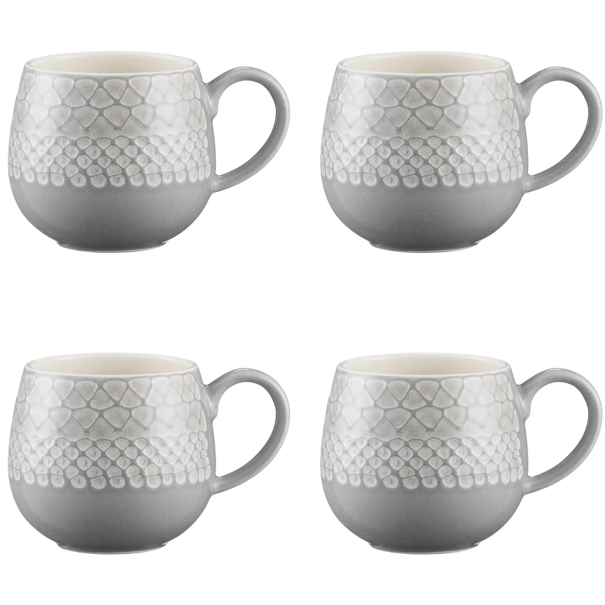 Impressions Set Of 4 Grey Organic Mugs 350ml