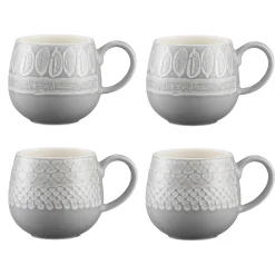 Impressions Set Of 4 Grey Mugs 350ml