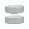 Linear Grey Set Of 2 Pet Bowls 13x4cm