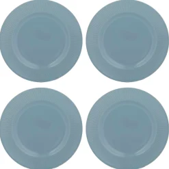 Linear Set Of 4 Blue Dinner Plates