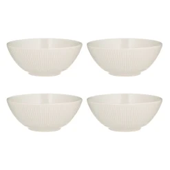 Linear Set Of 4 White Cereal Bowls