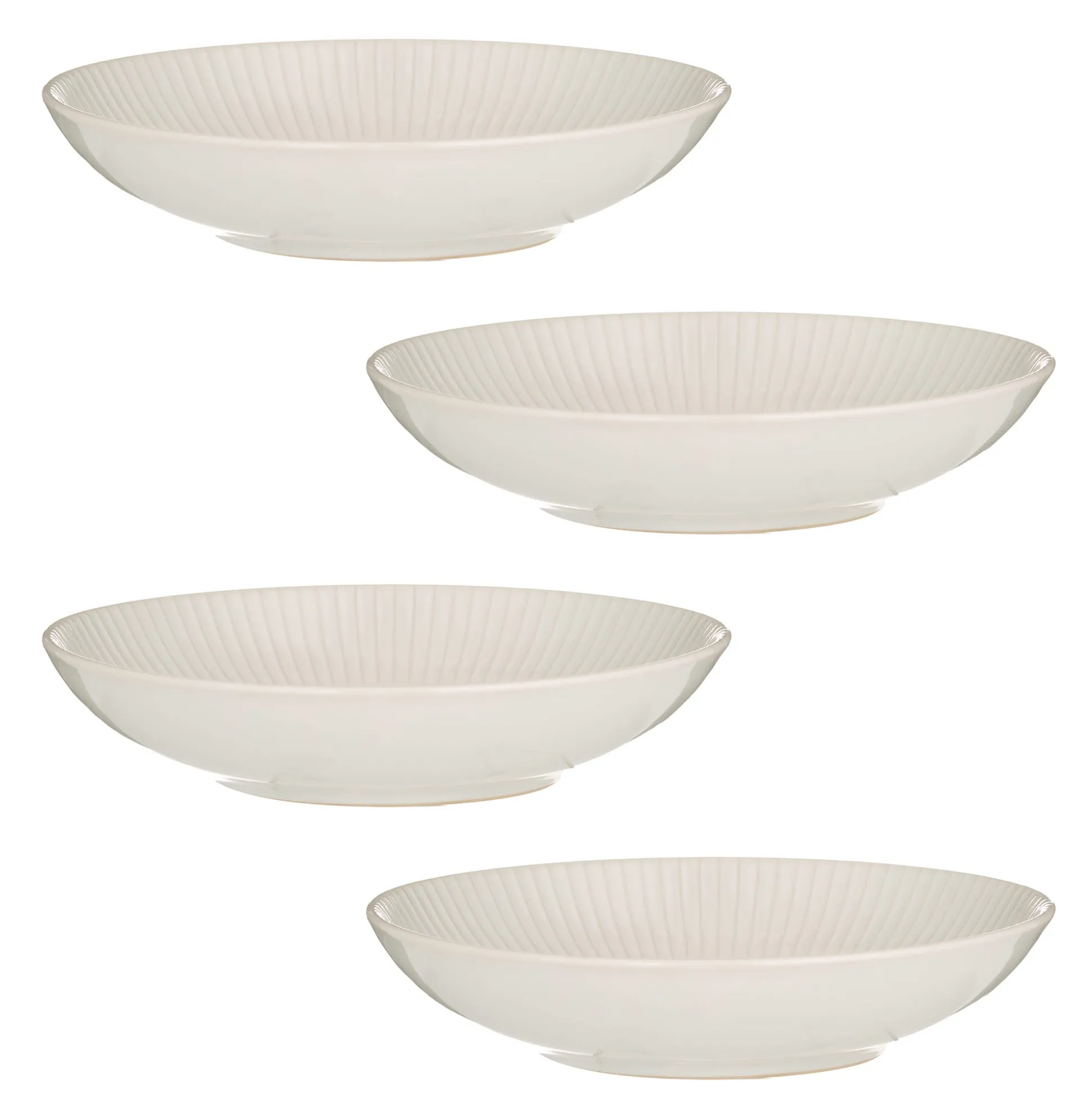 Linear Set Of 4 White Pasta Bowls