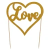 Love Gold Glitter Topper