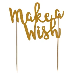 Make A Wish Gold Glitter Topper