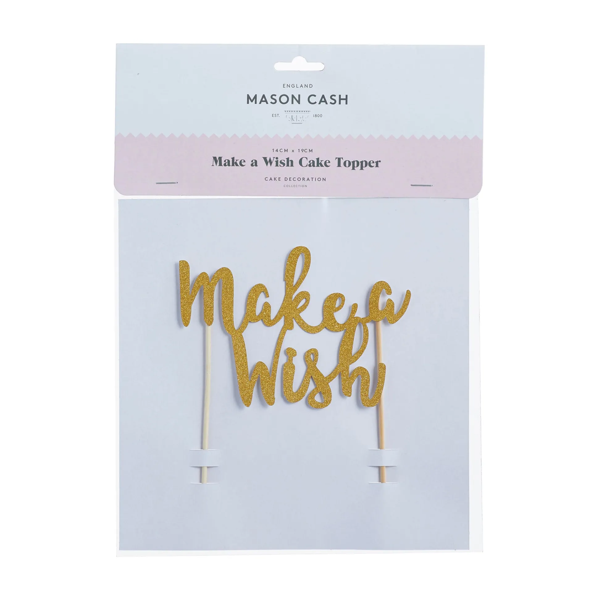 Make A Wish Gold Glitter Topper
