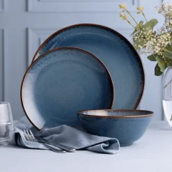 Reactive Blue Set Of 4 Dinner Plates