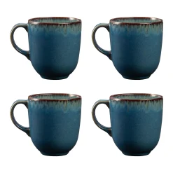 Reactive Blue Set Of 4 Mugs 400ml