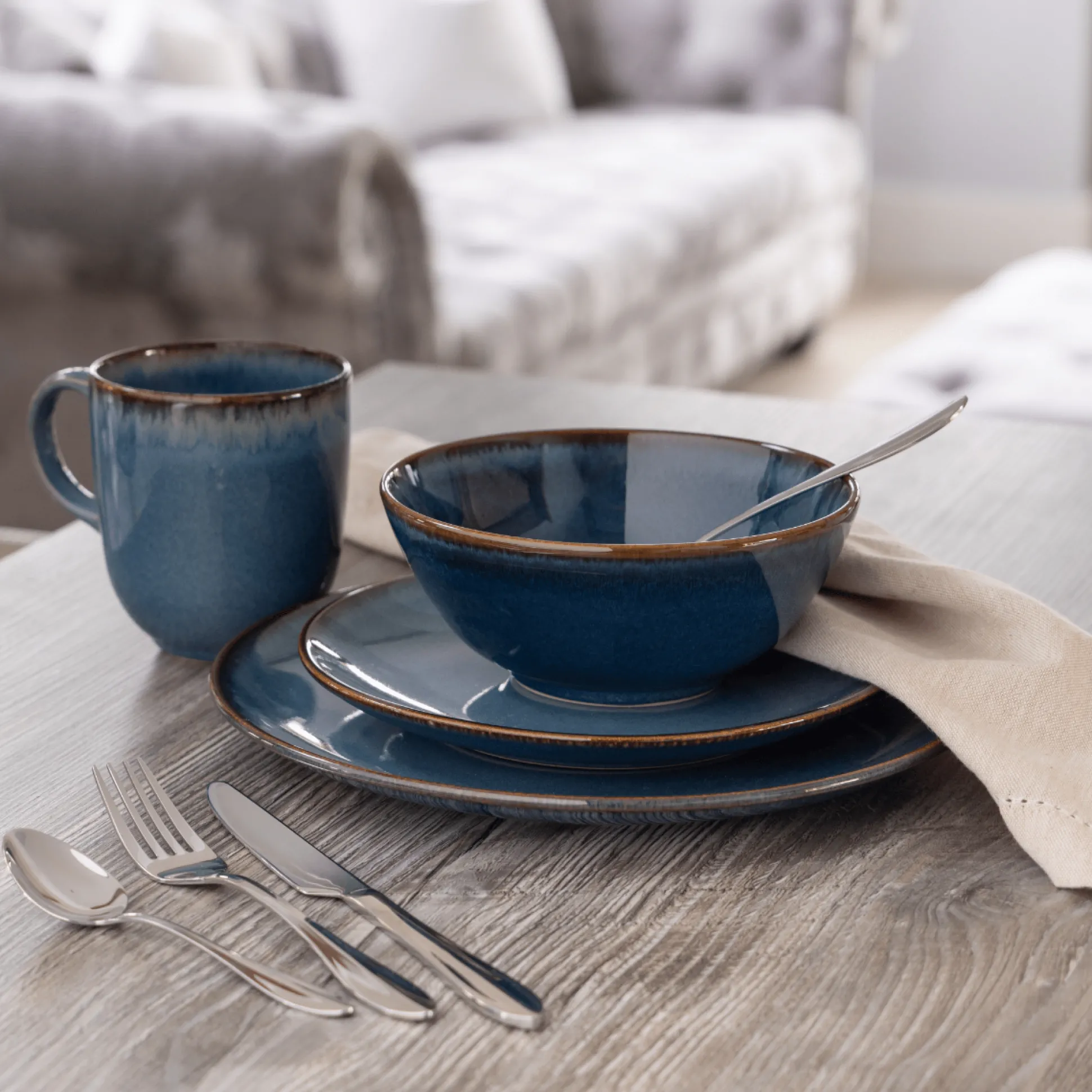 Reactive Blue Set Of 4 Side Plates