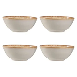 Reactive Cream Set Of 4 Bowls 16.5cm
