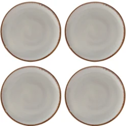 Reactive Cream Set Of 4 Dinner Plates