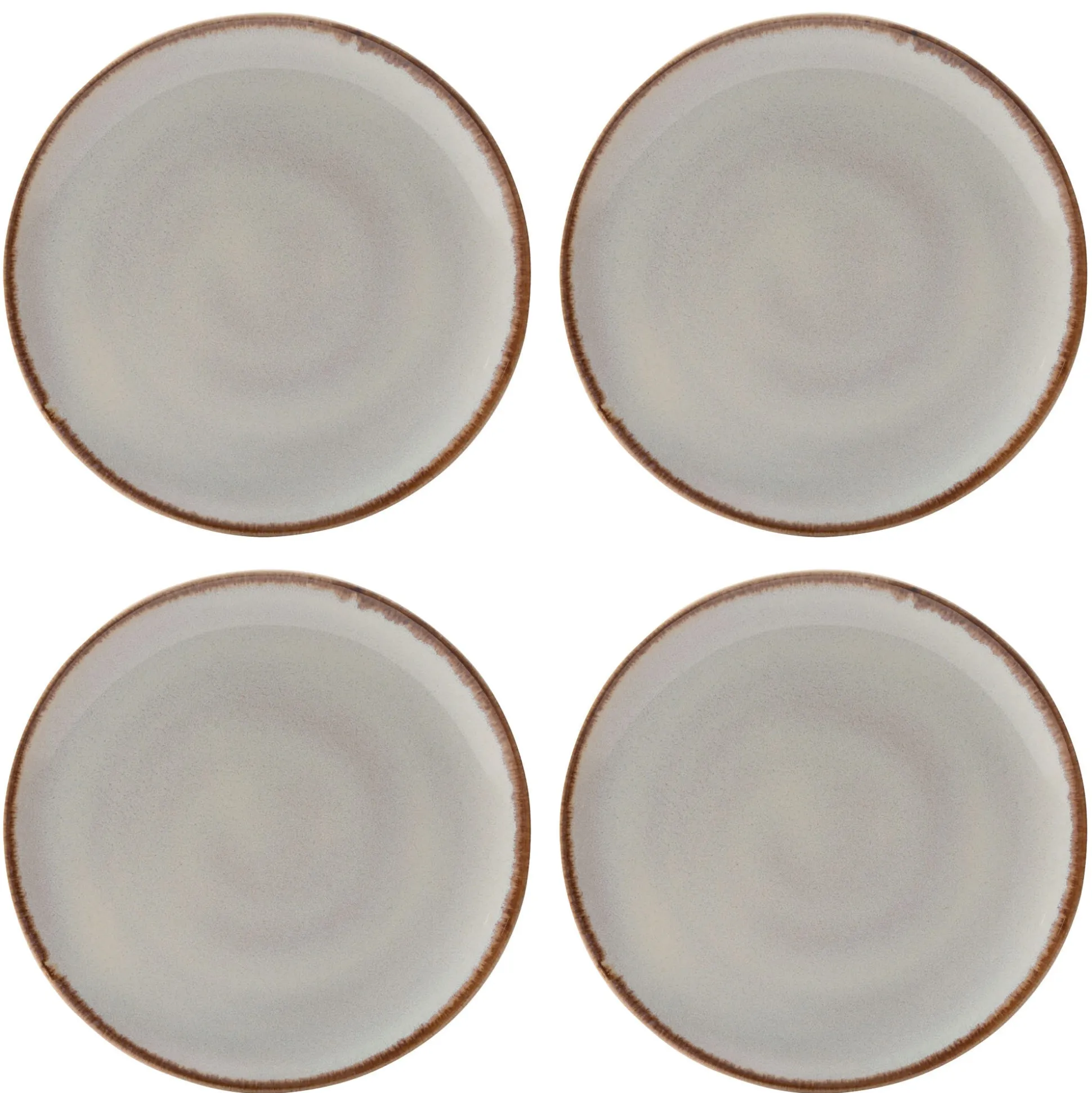 Reactive Cream Set Of 4 Dinner Plates