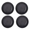 Reactive Linear Black Set Of 4 Dinner Plates
