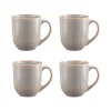Reactive Linear Grey Set Of 4 Mugs 400ml