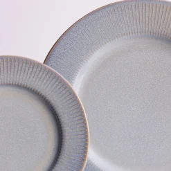 Reactive Linear Grey Set Of 4 Dinner Plates