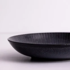 Reactive Linear Set Of 4 Black Pasta Bowls
