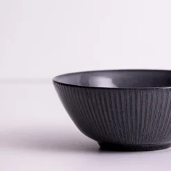 Reactive Linear Set Of 4 Black Bowls 16cm